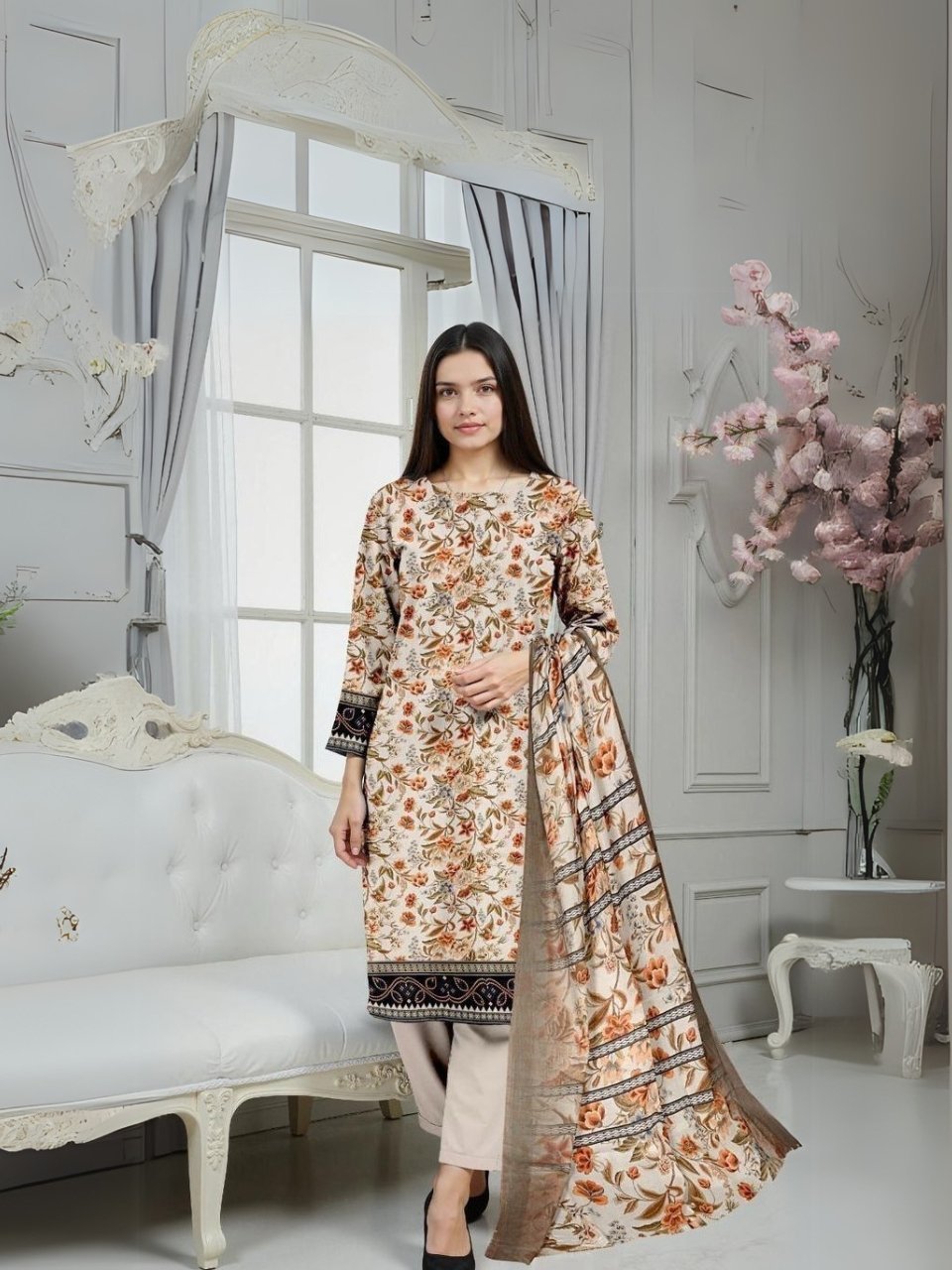 women wear Gul Ahmed Lawn 3 Piece Suit | Colour-Grey Goose women wear Gul Ahmed Lawn 3 Piece Suit | Colour-Grey Goose