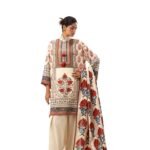 Women wear Asim Jofa Lawn 3 Piece Suit | Colour-Grey Goose