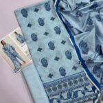 Maria B Lawn Unstitched 3 Piece Suit | Colour-Light Grey Blue