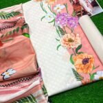 Kayseria Lawn Unstitched 3 Piece Suit | Colour-Soft Peach