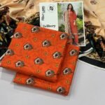 Zellbury Lawn Unstitched 3 Piece Suit | Colour- Reddish Orange