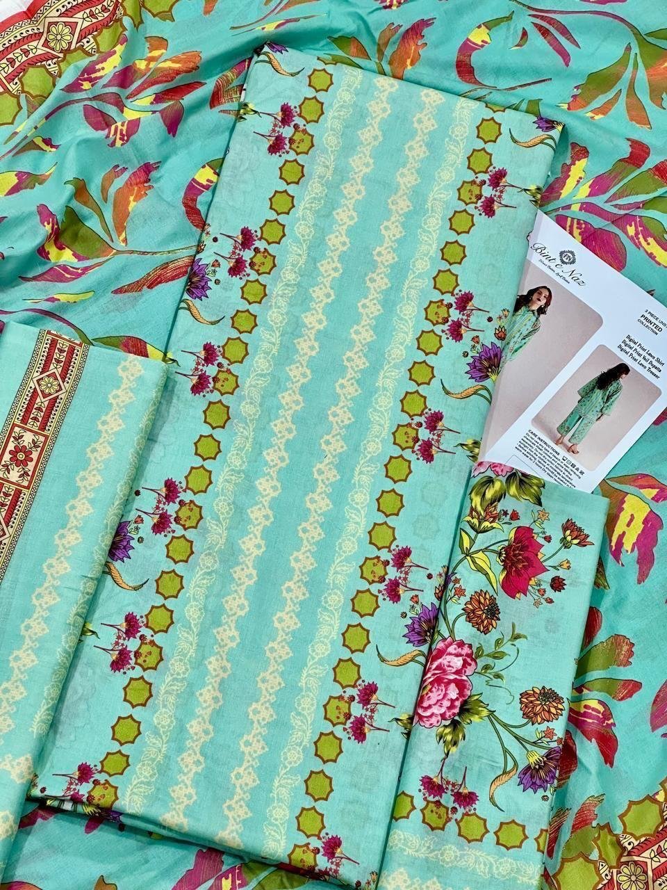 Bint e Naz Lawn Unstitched 2 Piece Suit | Colour- Blue Hosta Bint e Naz Lawn Unstitched 2 Piece Suit | Colour- Blue Hosta