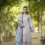 women wear Asifa and Nabeel Lawn 3 Piece Suit | Colour-Grey cloud Suit