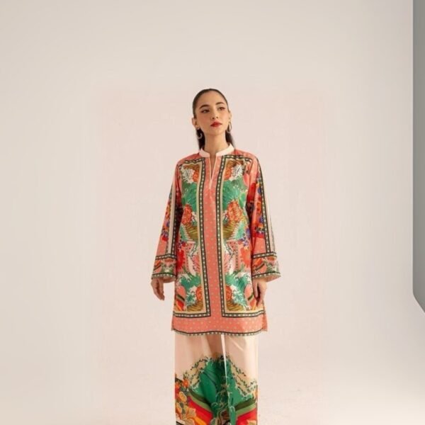 women wear Bint e Naz Lawn 2 Piece Suit | Colour-Rose Pink