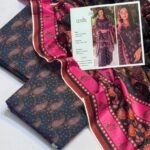 Iznik Lawn Unstitched 3 Piece Suit | Colour-Dark Gray Blue