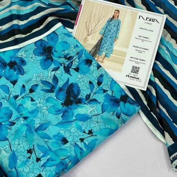 Nishat Lawn Unstitched 3 Piece Suit | Colour- Ball Blue
