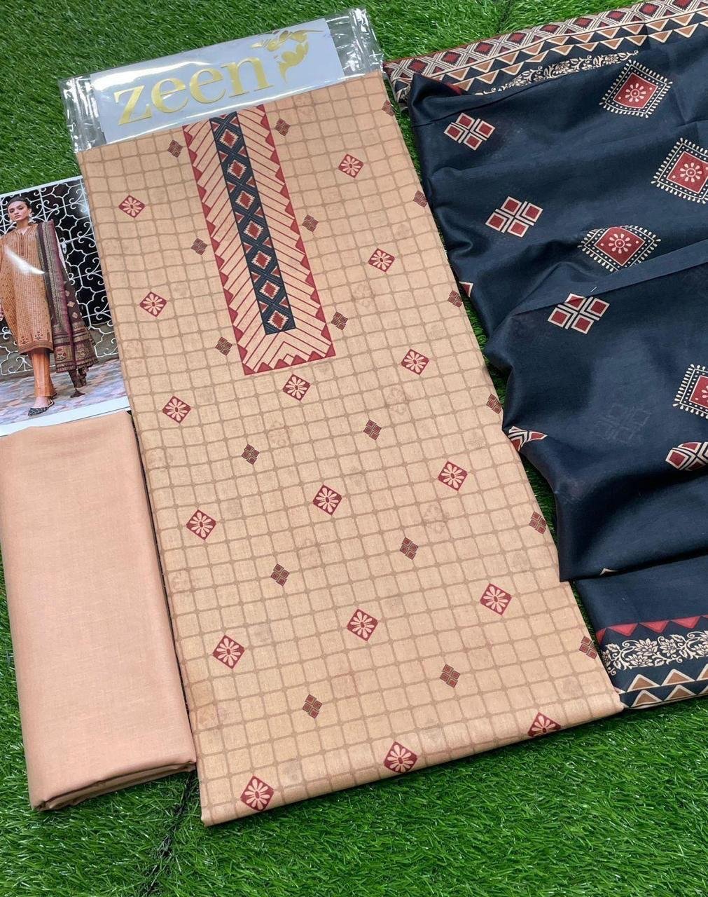 Zeen Lawn Unstitched 3 Piece Suit | Colour-Pinkish Zeen Lawn Unstitched 3 Piece Suit | Colour-Pinkish