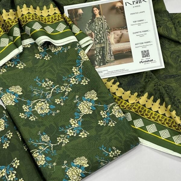 Nishat Lawn Unstitched 3 Piece Suit | Colour- Green