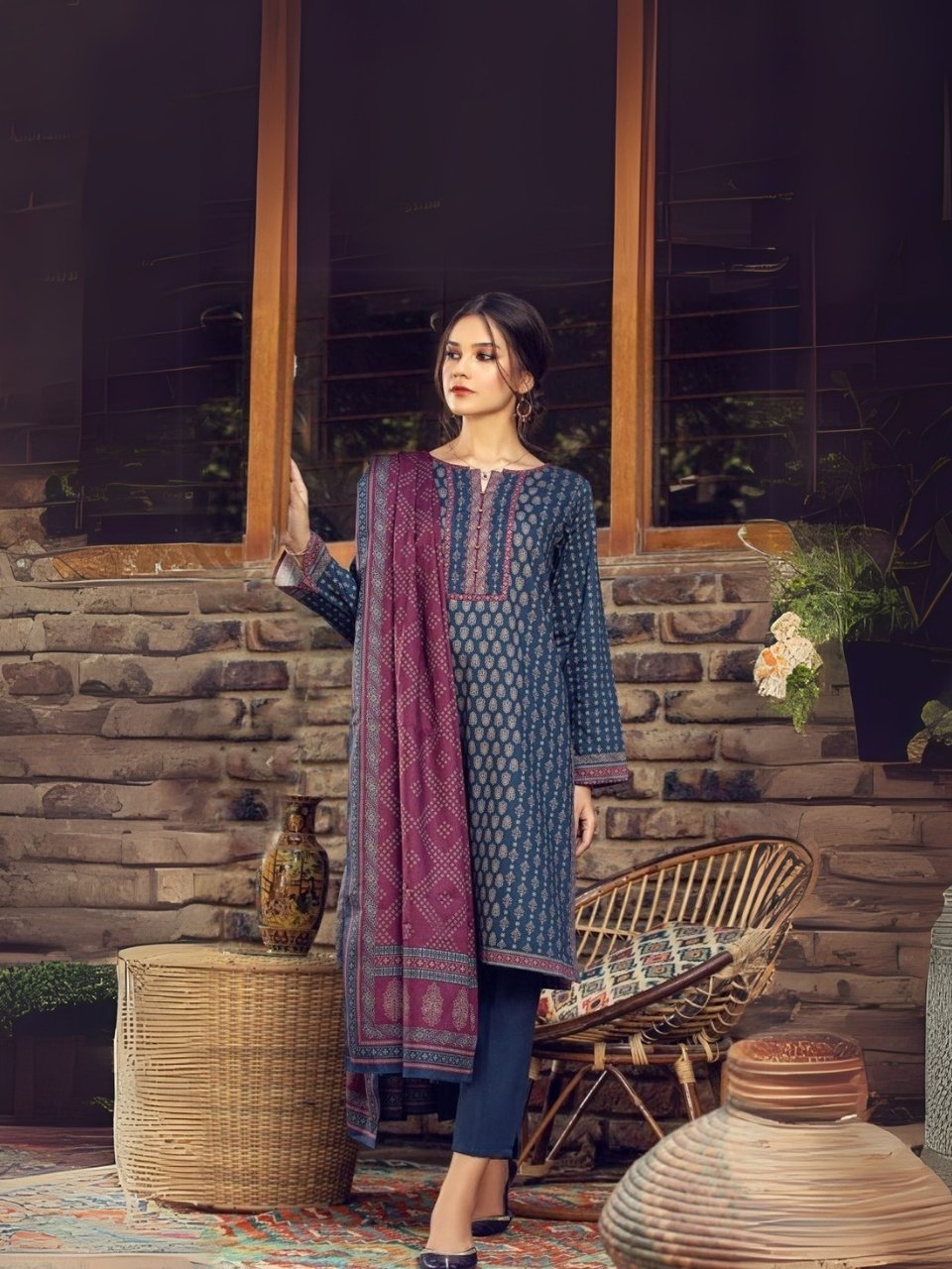 Women wear Zeen Lawn Unstitched 3 Piece Suit | Colour-Mid Blue Women wear Zeen Lawn 3 Piece Suit | Colour-Mid Blue