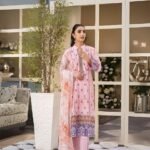 Women wear Zeen Lawn 3 Piece Suit | Colour-Pink