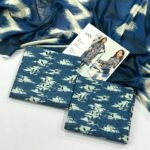 Iznik Lawn Unstitched 3 Piece Suit | Colour-Dark Grey Blue