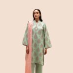 Women wear Beechtree Lawn 3 Piece Suit | Colour-Green