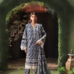 Women wear Iznik Lawn 3 Piece Suit | Colour-Davy Blue