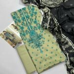 Maria B Lawn Unstitched 3 Piece Suit | Colour-Green Smoke