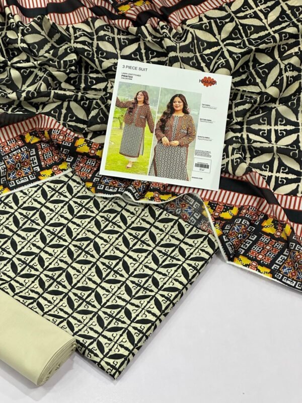 Khaadi Lawn Unstitched 3 Piece Suit | Colour-Greenish Olive