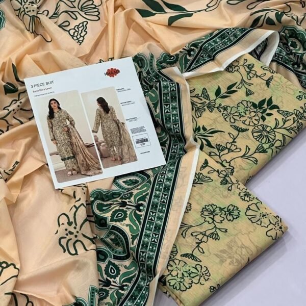 Khaadi Lawn Unstitched 3 Piece Suit | Colour- Khaki