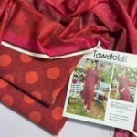 Tawakkal Lawn Unstitched 3 Piece Suit | Colour- Red Brown