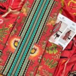 Bint e Naz Lawn Unstitched 2 Piece Suit | Colour-Brick Red