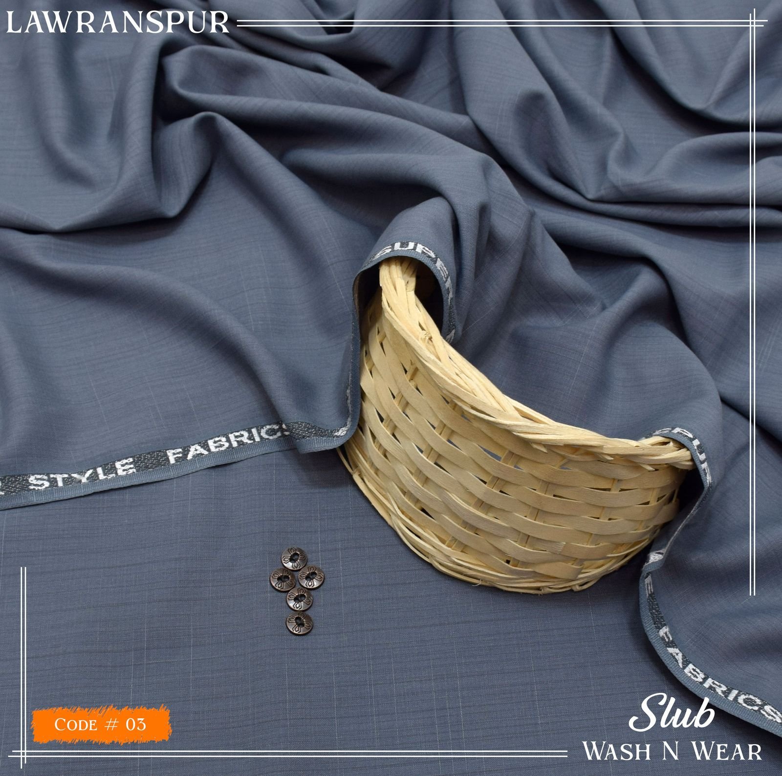 Lawranspur Mens Unstitched Suits | Colour- Mid Grey