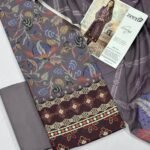 Zeen Lawn Unstitched 3 Piece Suit | Colour-Smokey Grey
