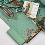 Zeen Lawn Unstitched 3 Piece Suit | Colour-Greenish Grey