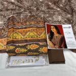 Zeen Lawn Unstitched 3 Piece Suit | Colour-Greyish Brown