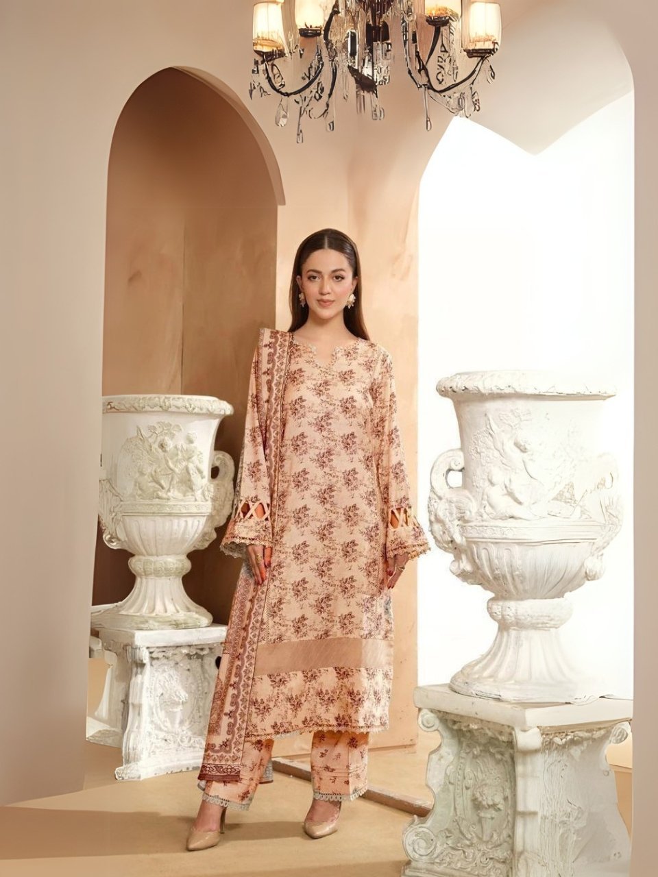 women wear Bint e Naz Lawn 3 Piece Suit | Colour-Grey Olive Suit women wear Bint e Naz Lawn 3 Piece Suit | Colour-Grey Olive Suit