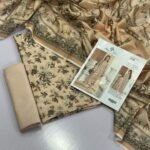 Bint e Naz Lawn Unstitched 3 Piece Suit | Colour-Grey Olive Suit