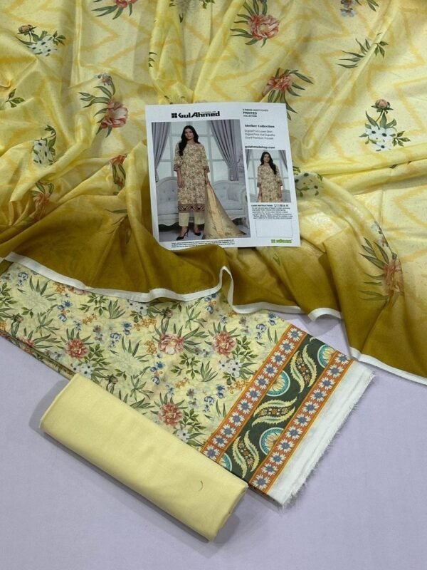 women wear Gul Ahmed Lawn 3 Piece Suit | Colour-Green Mist