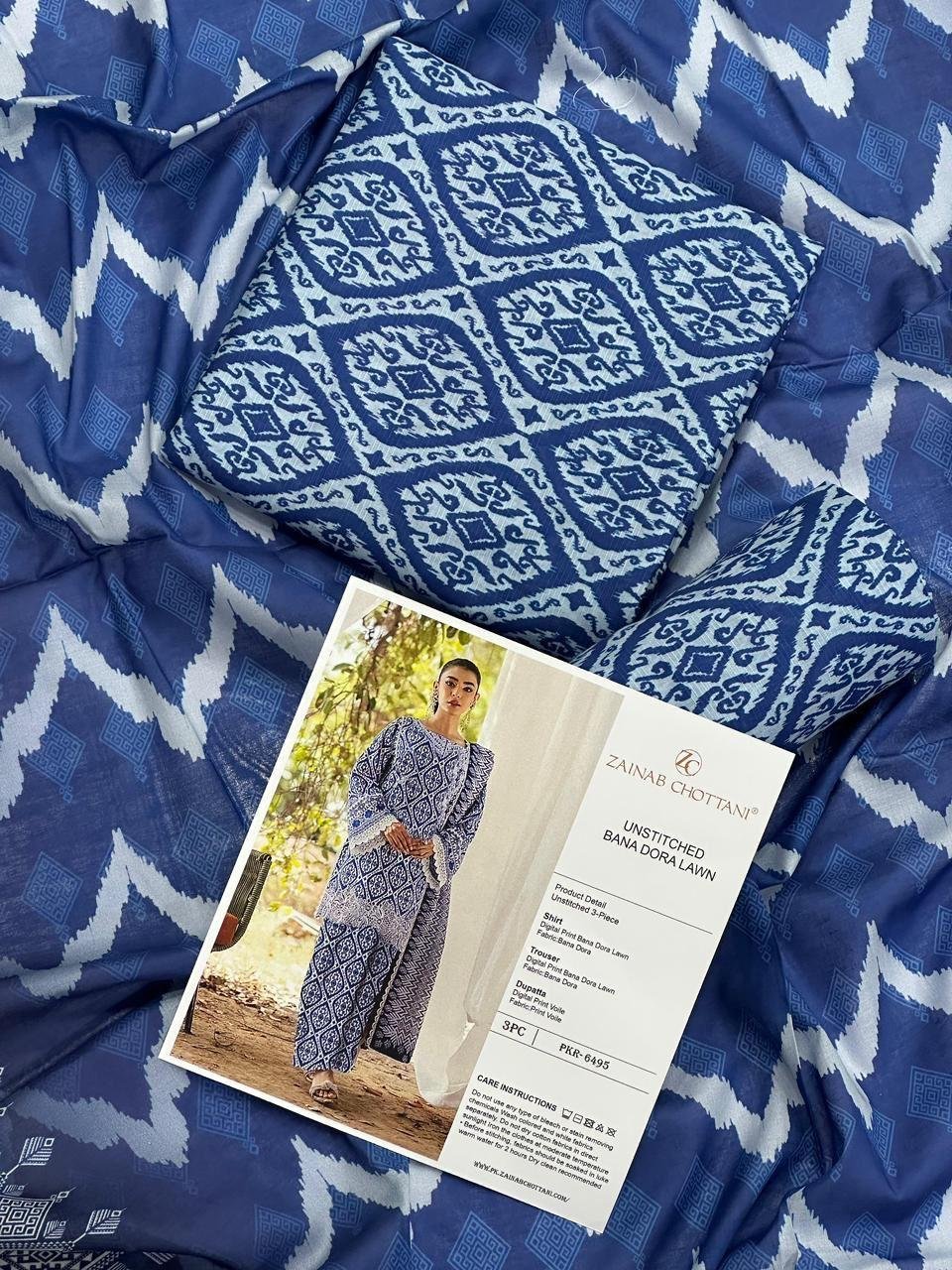 Zainab Chottani Lawn Unstitched 3 Piece Suit | Colour- Dark Grey Blue Zainab Chottani Lawn Unstitched 3 Piece Suit | Colour- Dark Grey Blue