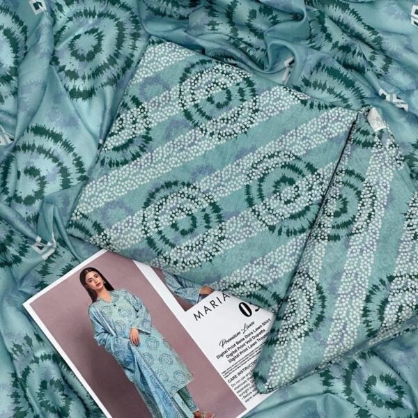Maria.B. Premium Lawn Unstitched 3 Piece Suit | Colour-Shadow Green