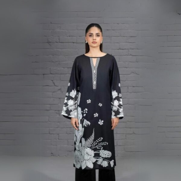 women wear Maria B Lawn 3 Piece Suit | Colour-Black