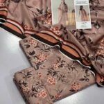 Jazmin Lawn Unstitched 3 Piece Suit | Colour-Grey Brown