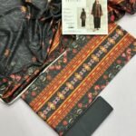 Farasha Lawn Unstitched 3 Piece Suit | Colour-Charcoal Grey