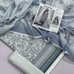 Gul Ahmed Lawn Unstitched 3 Piece Suit | Colour-Silver Nickel