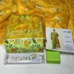 Zeen Unstitched 3 Piece Suit | Colour-Light Olive Green