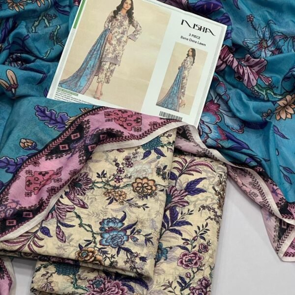 Nishat Lawn Unstitched 3 Piece Suit | Colour- Vanilla