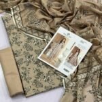 Bint e Naz Lawn Unstitched 3 Piece Suit | Colour-Brown Suit