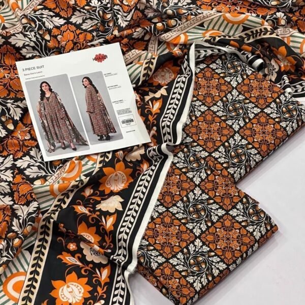 Khaadi Lawn Unstitched 3 Piece Suit | Colour-Black