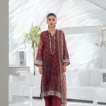 women wear Asifa and Nabeel Lawn 3 Piece Suit | Colour-Reddish Suit