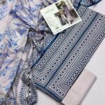 Farasha Lawn Unstitched 3 Piece Suit | Colour-Silver