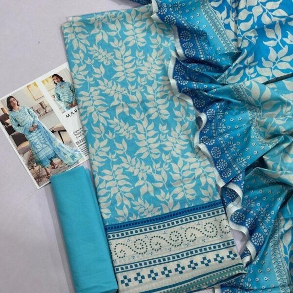 Maria B Lawn Unstitched 3 Piece Suit | Colour-Ball Blue