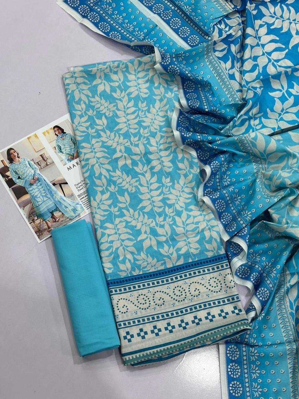 Maria B Lawn Unstitched 3 Piece Suit | Colour-Ball Blue