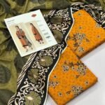 Khaadi Lawn Unstitched 3 Piece Suit | Colour-Dark Orange