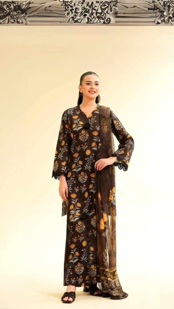 women wear Limelight Summer Lawn 3 Piece Suit | Colour- Dark Jungle Green