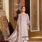 women wear Bint e Naz Lawn 3 Piece Suit | Colour-Grey Nickel Suit