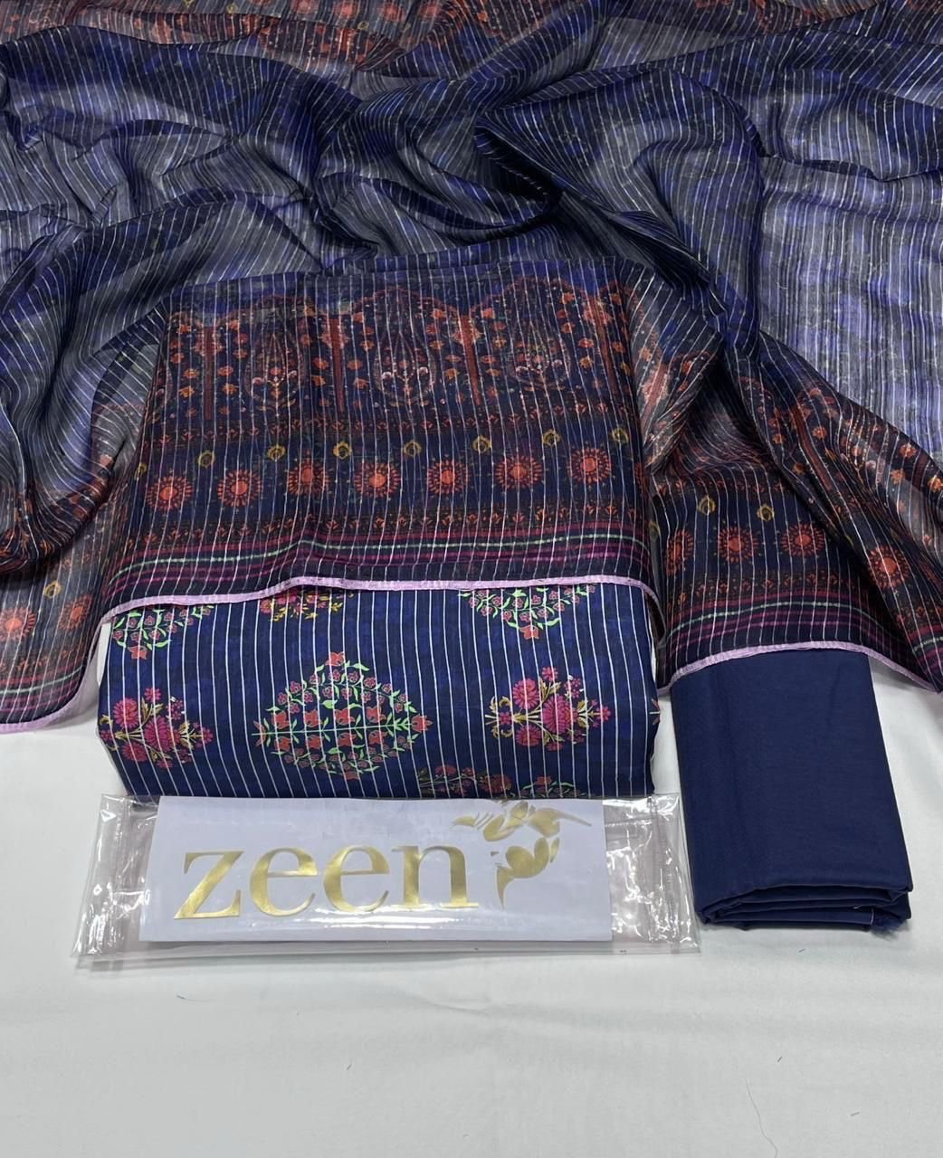 Zeen Lawn Unstitched 3 Piece Suit | Colour-Bright Grey Zeen Lawn Unstitched 3 Piece Suit | Colour-Bright Grey