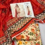 Nishat Lawn Unstitched 3 Piece Suit | Colour- Peach Orange