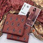Zellbury Lawn Unstitched 3 Piece Suit | Colour-Deep Coffee Suit