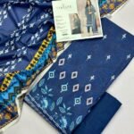 Farasha Lawn Unstitched 3 Piece Suit | Colour-Blue Jay